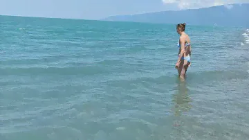 Абхазия. Пляж с. Алахадзы.